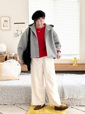 「studio CLIP（スタディオクリップ）のアイテム（帽子）」を使った、さかもってぃさん（レディース・163cm）の春コーディネート