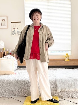 「studio CLIP（スタディオクリップ）のアイテム（帽子）」を使った、さかもってぃさん（レディース・163cm）の春コーディネート