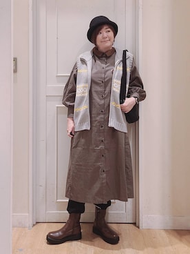 「アイテム（ワンピース/ドレス）」を使った、さかもってぃさん（レディース・164cm・40代）の秋コーディネート