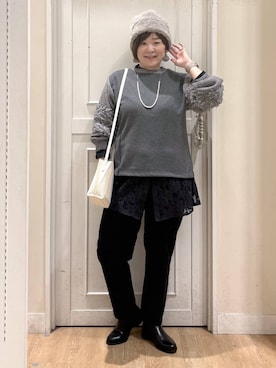 「アイテム（帽子）」を使った、さかもってぃさん（レディース・163cm・40代）の秋コーディネート