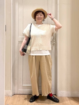 「studio CLIP（スタディオクリップ）のアイテム（パンツ）」を使った、さかもってぃさん（レディース・163cm）の春コーディネート