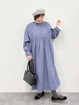 「アイテム（ハンチング/ベレー帽）」を使った、さかもってぃさん（レディース・163cm・40代）の冬コーディネート