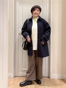 「アイテム（ハンチング/ベレー帽）」を使った、さかもってぃさん（レディース・163cm・40代）の秋コーディネート