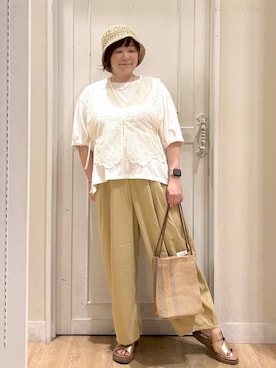 「アイテム（ベスト）」を使った、さかもってぃさん（レディース・163cm）の夏コーディネート