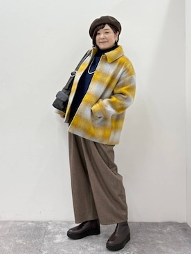 「アイテム（ハンチング/ベレー帽）」を使った、さかもってぃさん（レディース・163cm・40代）の秋コーディネート