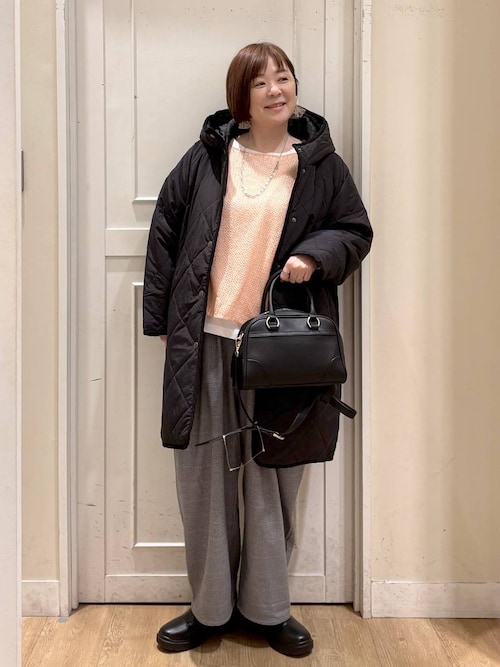 セール】キルティングフードロングコート（ダウンジャケット/コート