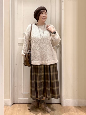 「アイテム（チョーカー）」を使った、さかもってぃさん（レディース・163cm）の冬コーディネート