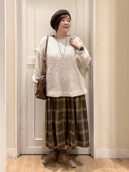 natural by clip》TRWチェック前開きワンピース[プチサイズあり