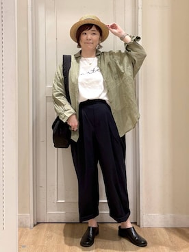 「studio CLIP（スタディオクリップ）のアイテム（パンツ）」を使った、さかもってぃさん（レディース・163cm）の春コーディネート