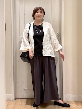 「アイテム（タンクトップ）」を使った、さかもってぃさん（レディース・163cm・40代）の秋コーディネート