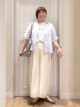 「アイテム（ネックレス）」を使った、さかもってぃさん（レディース・163cm・40代）の夏コーディネート