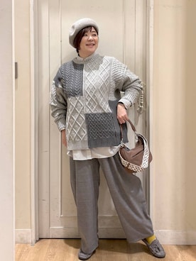 「アイテム（ハンチング/ベレー帽）」を使った、さかもってぃさん（レディース・163cm・40代）の秋コーディネート