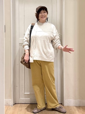 「アイテム（モカシン/デッキシューズ）」を使った、さかもってぃさん（レディース・163cm・40代）の秋コーディネート