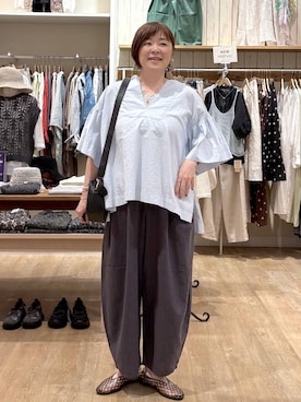 「studio CLIP（スタディオクリップ）のアイテム（トップス）」を使った、さかもってぃさん（レディース・163cm）の春コーディネート