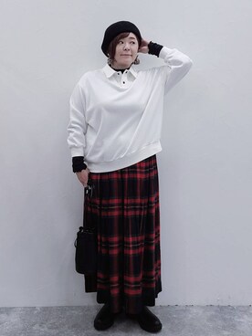「アイテム（帽子）」を使った、さかもってぃさん（レディース・164cm・40代）の秋コーディネート