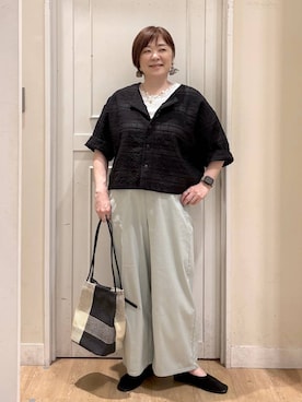 「studio CLIP（スタディオクリップ）のアイテム（パンツ）」を使った、さかもってぃさん（レディース・163cm）の春コーディネート