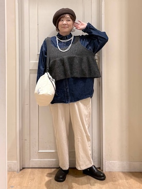 「アイテム（サンダル）」を使った、さかもってぃさん（レディース・163cm・40代）の冬コーディネート