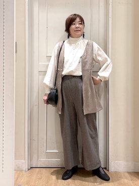 「アイテム（シューズ）」を使った、さかもってぃさん（レディース・163cm・40代）の秋コーディネート
