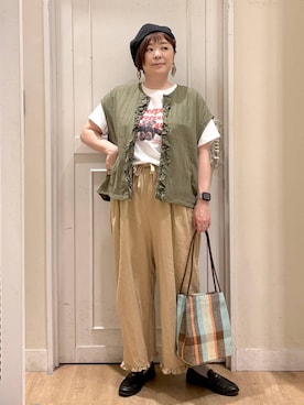 「studio CLIP（スタディオクリップ）のアイテム（パンツ）」を使った、さかもってぃさん（レディース・163cm）の春コーディネート