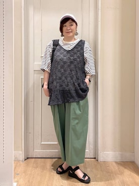 「studio CLIP（スタディオクリップ）のアイテム（キャップ）」を使った、さかもってぃさん（レディース・163cm）の春コーディネート