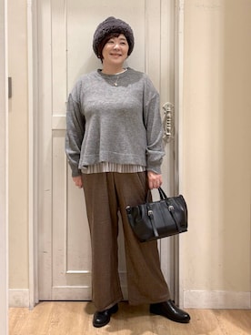 「アイテム（バッグ）」を使った、さかもってぃさん（レディース・163cm・40代）の秋コーディネート