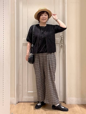 「アイテム（ベスト）」を使った、さかもってぃさん（レディース・163cm・40代）の夏コーディネート