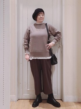 「アイテム（帽子）」を使った、さかもってぃさん（レディース・164cm・40代）の秋コーディネート