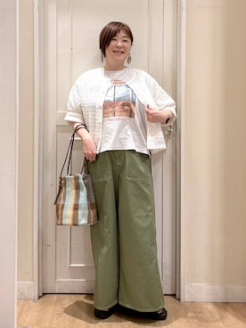 「studio CLIP（スタディオクリップ）のアイテム（バッグ）」を使った、さかもってぃさん（レディース・163cm）の春コーディネート