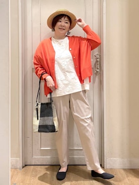 「studio CLIP（スタディオクリップ）のアイテム（パンツ）」を使った、さかもってぃさん（レディース・163cm）の春コーディネート