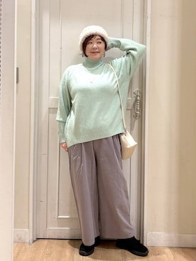 「アイテム（帽子）」を使った、さかもってぃさん（レディース・163cm・40代）の冬コーディネート