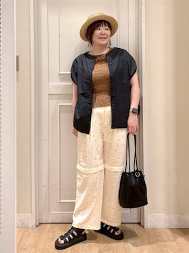 「アイテム（トートバッグ）」を使った、さかもってぃさん（レディース・163cm・40代）の夏コーディネート