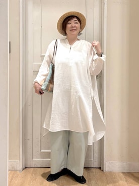 「studio CLIP（スタディオクリップ）のアイテム（パンツ）」を使った、さかもってぃさん（レディース・163cm）の春コーディネート