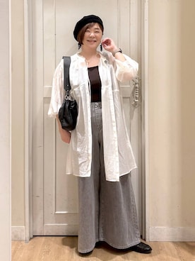 「studio CLIP（スタディオクリップ）のアイテム（帽子）」を使った、さかもってぃさん（レディース・163cm）の春コーディネート