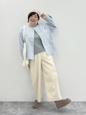 「アイテム（ニットキャップ/ビーニー）」を使った、さかもってぃさん（レディース・163cm・40代）の冬コーディネート