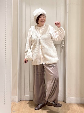 「アイテム（ベスト）」を使った、さかもってぃさん（レディース・163cm・40代）の秋コーディネート