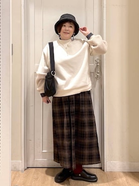 「アイテム（ネックレス）」を使った、さかもってぃさん（レディース・163cm・40代）の冬コーディネート