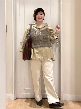 「アイテム（ネックレス）」を使った、さかもってぃさん（レディース・163cm・40代）の秋コーディネート