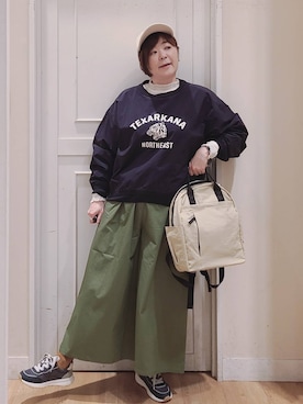 「アイテム（帽子）」を使った、さかもってぃさん（レディース・164cm・40代）の秋コーディネート