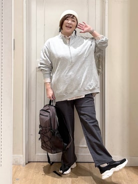 「アイテム（帽子）」を使った、さかもってぃさん（レディース・163cm・40代）の秋コーディネート