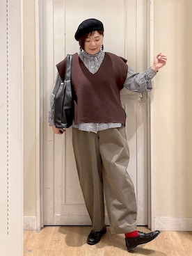 「studio CLIP（スタディオクリップ）のアイテム（帽子）」を使った、さかもってぃさん（レディース・163cm）の春コーディネート