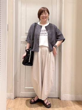 「studio CLIP（スタディオクリップ）のアイテム」を使った、さかもってぃさん（レディース・163cm）の夏コーディネート