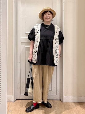 「studio CLIP（スタディオクリップ）のアイテム（パンツ）」を使った、さかもってぃさん（レディース・163cm）の春コーディネート