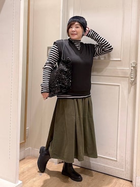 「アイテム（帽子）」を使った、さかもってぃさん（レディース・163cm・40代）の秋コーディネート