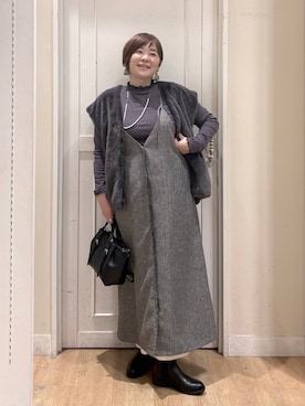 「アイテム（その他アウター）」を使った、さかもってぃさん（レディース・163cm・40代）の秋コーディネート