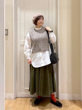 「アイテム（帽子）」を使った、さかもってぃさん（レディース・163cm・40代）の秋コーディネート