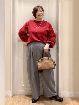 「アイテム（ネックレス）」を使った、さかもってぃさん（レディース・163cm・40代）の秋コーディネート