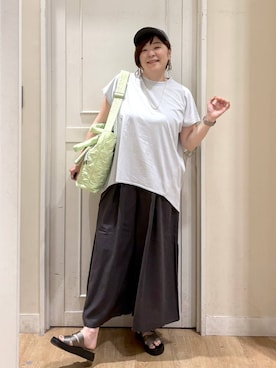 「アイテム（キャップ）」を使った、さかもってぃさん（レディース・163cm・40代）の夏コーディネート