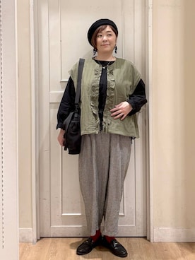 「studio CLIP（スタディオクリップ）のアイテム（帽子）」を使った、さかもってぃさん（レディース・163cm）の春コーディネート