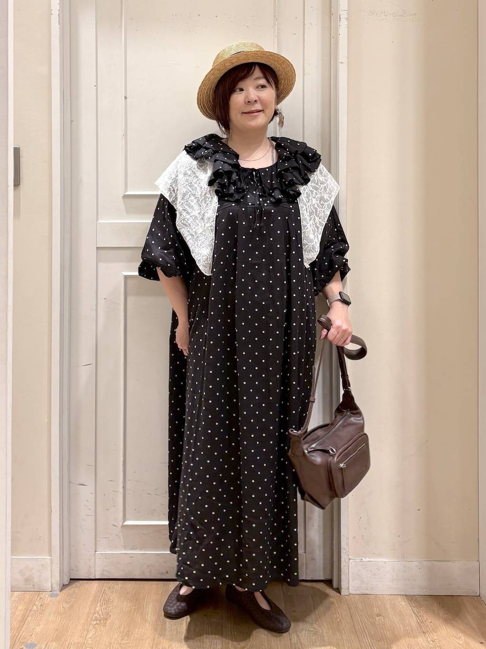 （natural by clip） LR ドットフリルカラーワンピース studio CLIP（スタディオクリップ）の「《natural by clip》LRドット