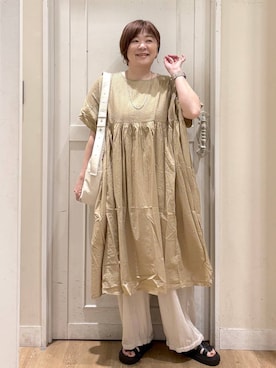 「アイテム（ワンピース）」を使った、さかもってぃさん（レディース・163cm・40代）の夏コーディネート